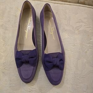 Genuine suede Salvatore Ferragamo loafers, flats.